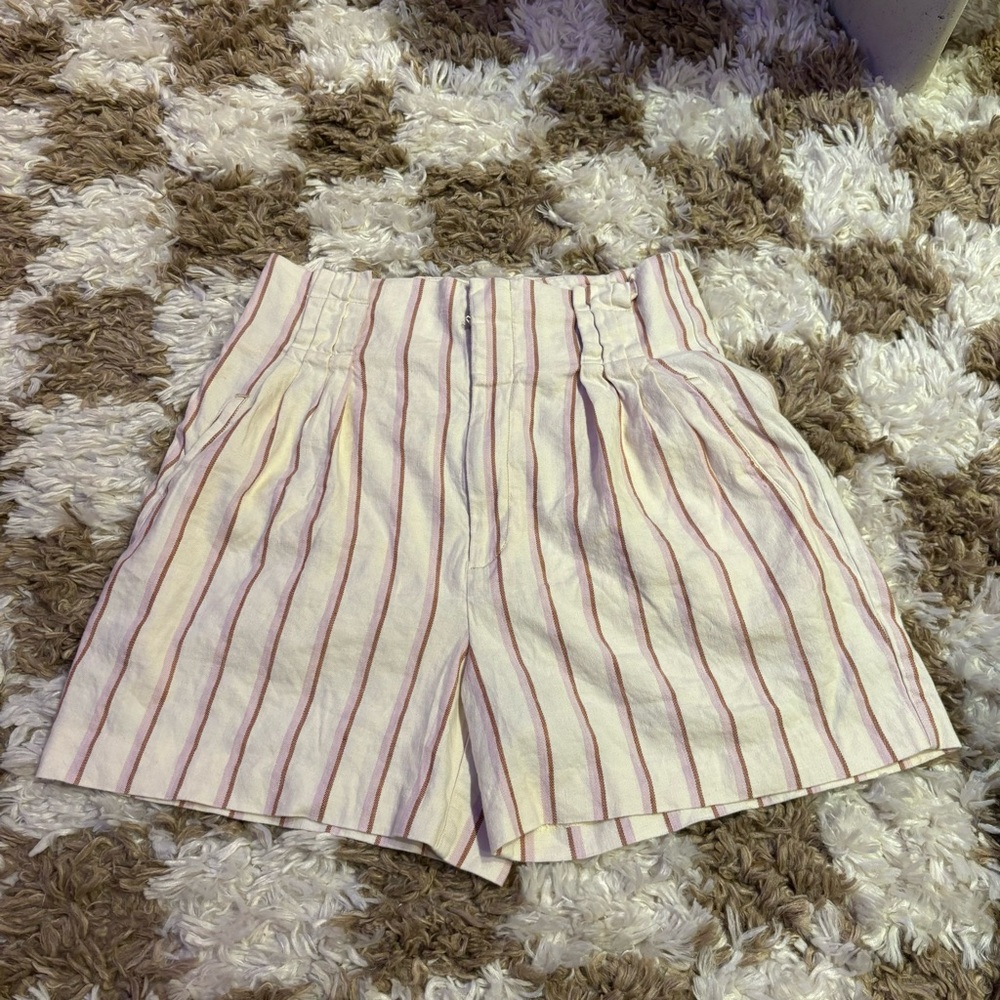**SHIPS NEXT DAY** 🤝🎅🏼🎄 ANTHROPOLOGIE STRIPED EDISTO PAPERBAG WAISTED SHORTS